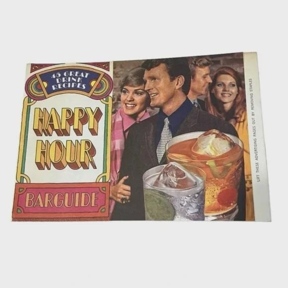 1970 Southern Comfort Happy Hour Barguide Vintage Ad Insert